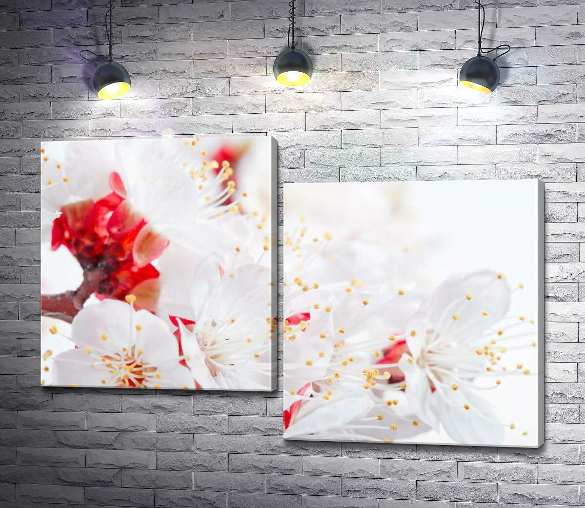 

Модульная картина ArtPoster Тонкие тычинки с желтыми кисточками на белых весенних цветах 130x88 см Модуль №5