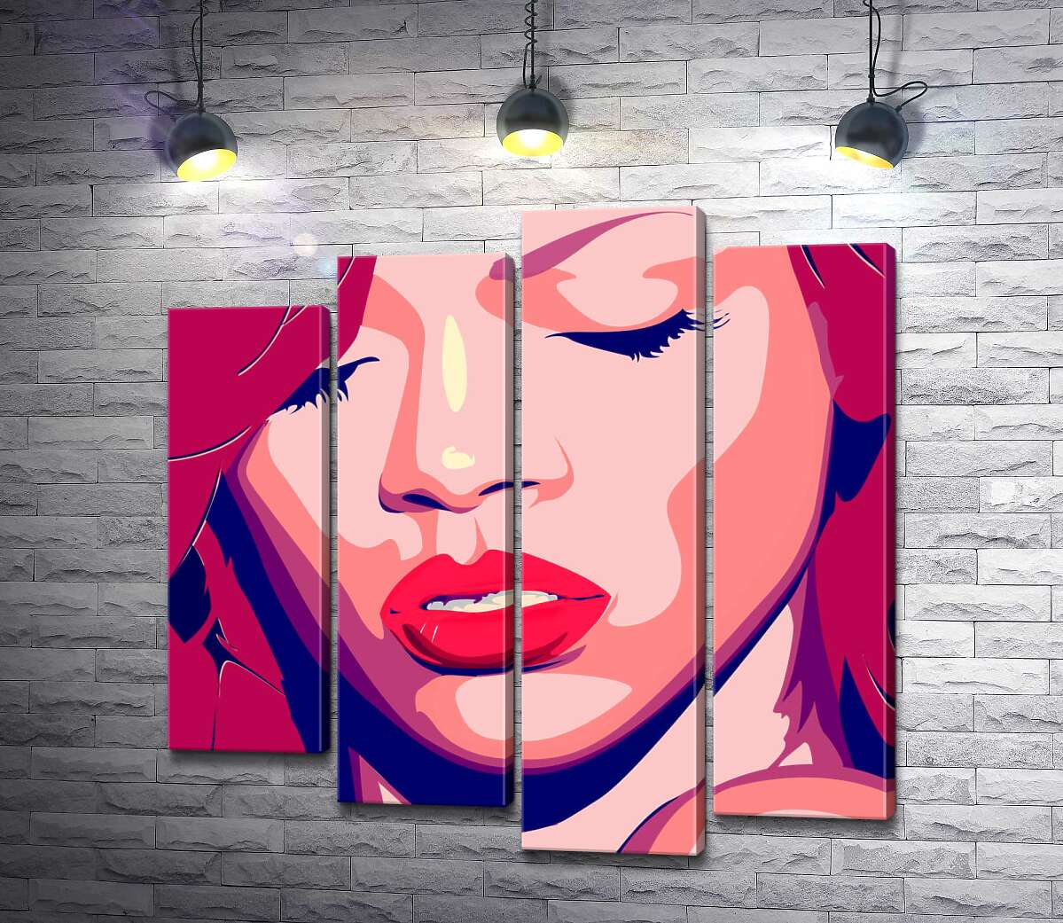

Модульная картина ArtPoster Яркий портрет певицы Рианны 132x131 см Модуль №21