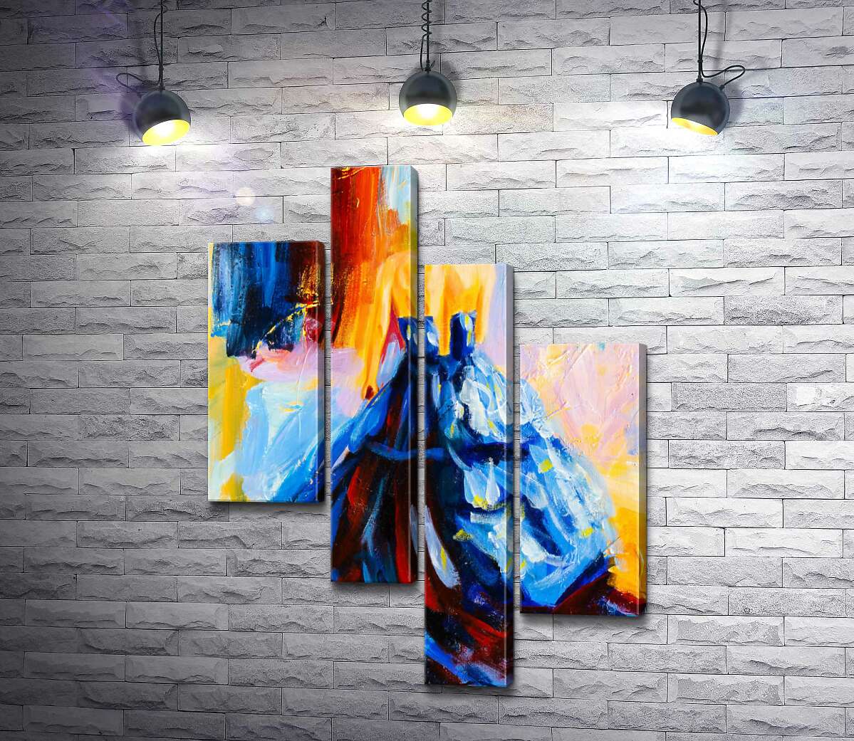 

Модульная картина ArtPoster Утонченный силуэт девушки в пышном синем платье 100x139 см Модуль №20