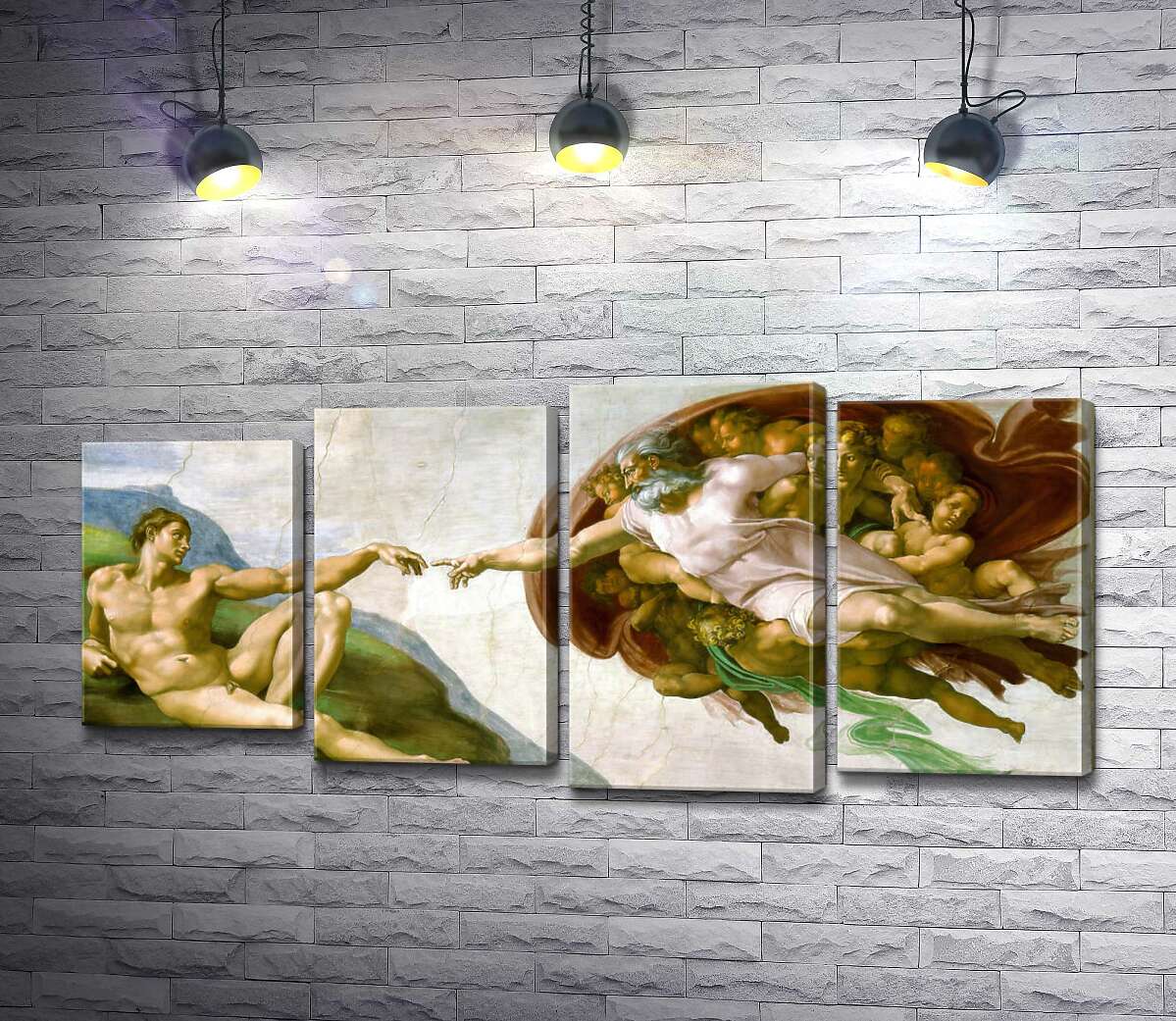 

Модульная картина ArtPoster Фреска "Создание Адама" (La creazione di Adamo) – Микеланджело Буонарроти (Michelangelo Buonarroti) 100x49 см Модуль №21