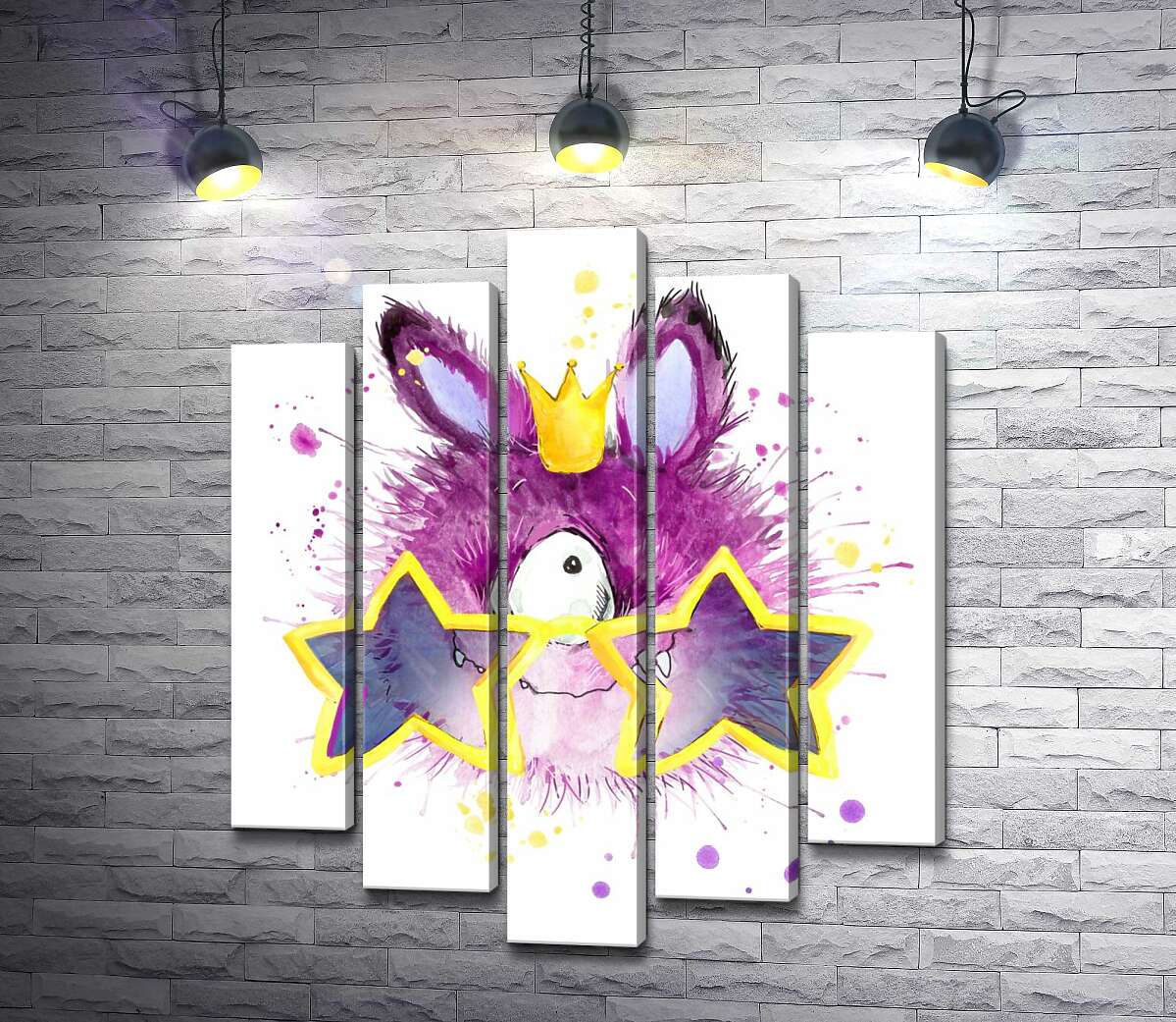 

Модульная картина ArtPoster Фиолетовый циклоп в короне и очках 100x120 см Модуль №26