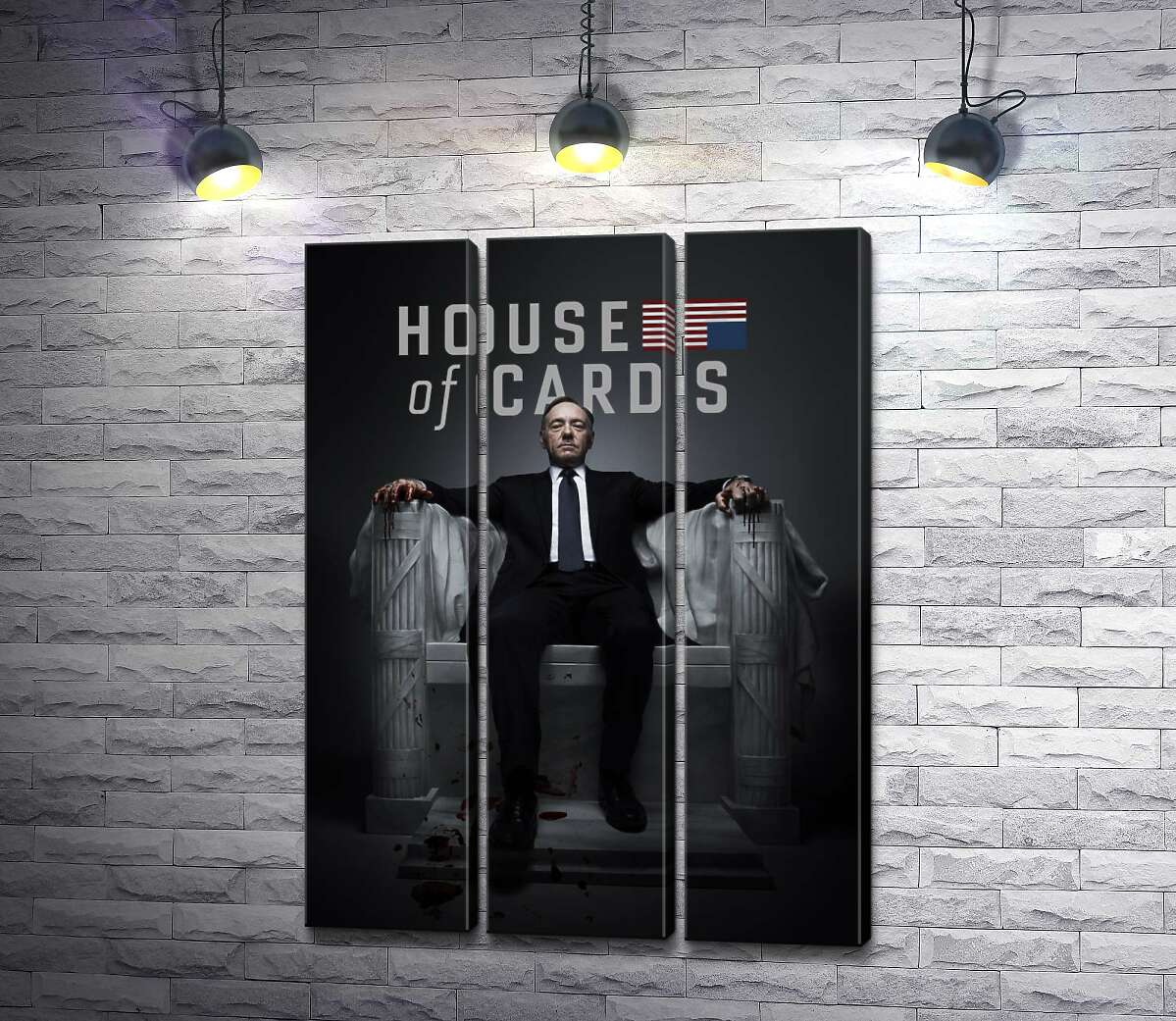 

Модульная картина ArtPoster Фрэнсис Андервуд на интригующем постере к фильму "Карточный дом" ("House of cards") 60x84 см Модуль №11