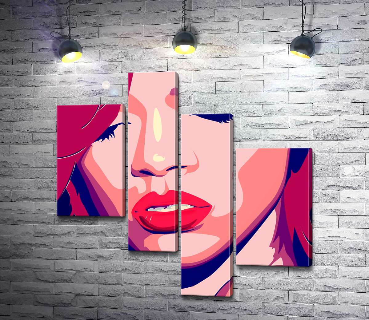 

Модульная картина ArtPoster Яркий портрет певицы Рианны 130x131 см Модуль №20