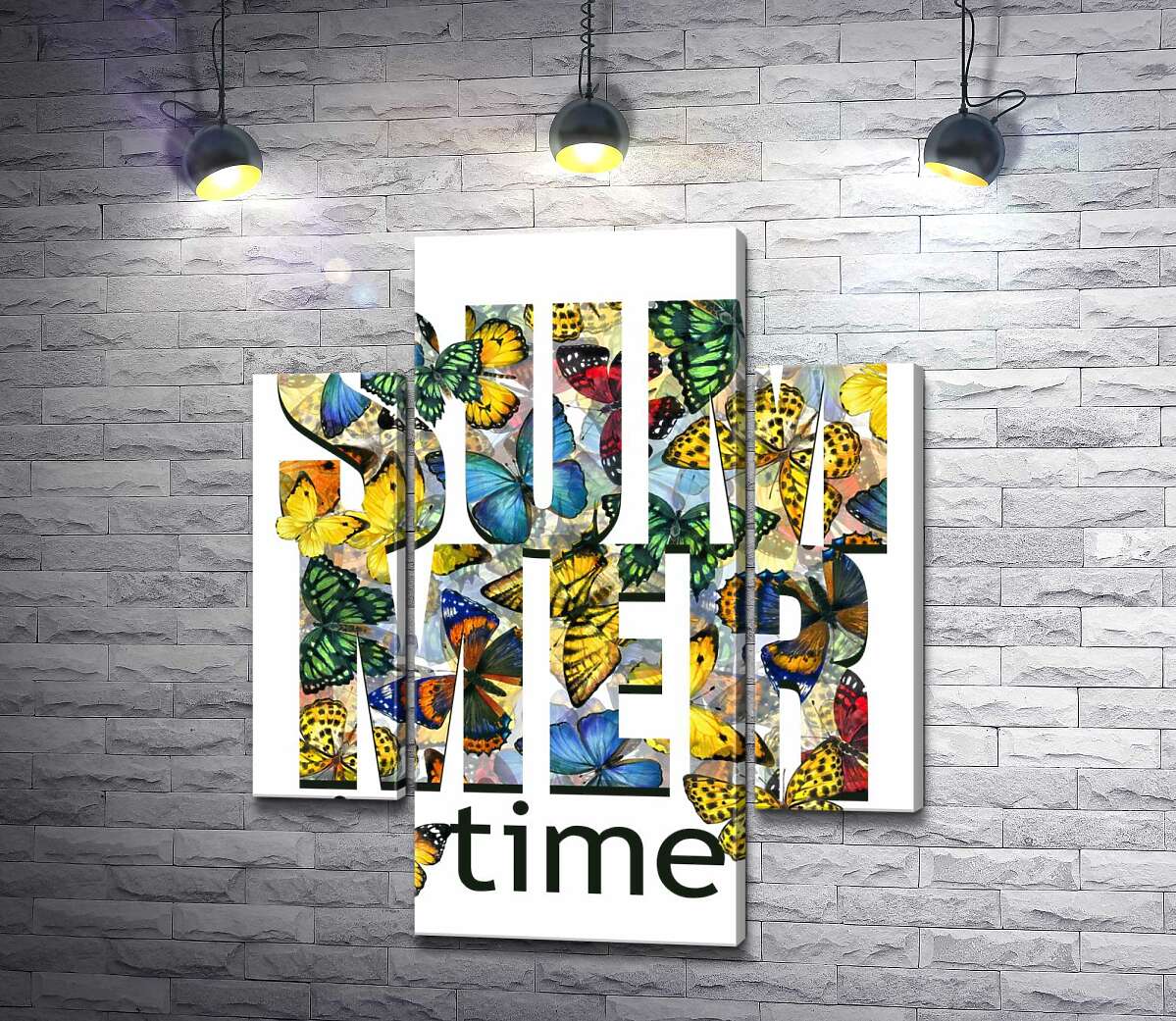 

Модульная картина ArtPoster Узор из бабочек на надписи "summertime" 100x119 см Модуль №7
