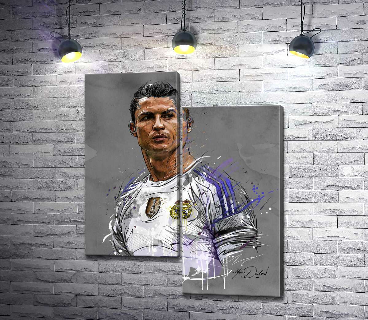 

Модульная картина ArtPoster Футболист "Реал Мадрида" (Real Madrid) Криштиану Роналду (Cristiano Ronaldo) смотрит вдаль 130x159 см Модуль №5