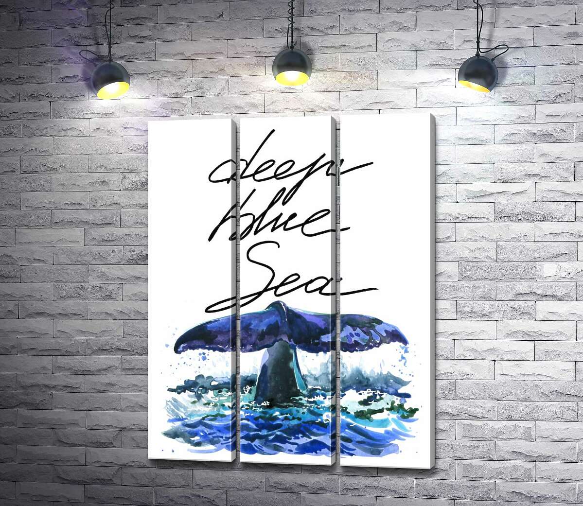 

Модульная картина ArtPoster Хвост кита над водной поверхностью рядом с надписью "deep blue sea" 132x177 см Модуль №11
