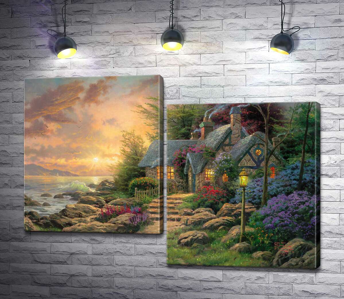 

Модульная картина ArtPoster Укрытие на берегу моря (Seaside Hideaway) - Томас Кинкейд (Thomas Kinkade) 100x71 см Модуль №5