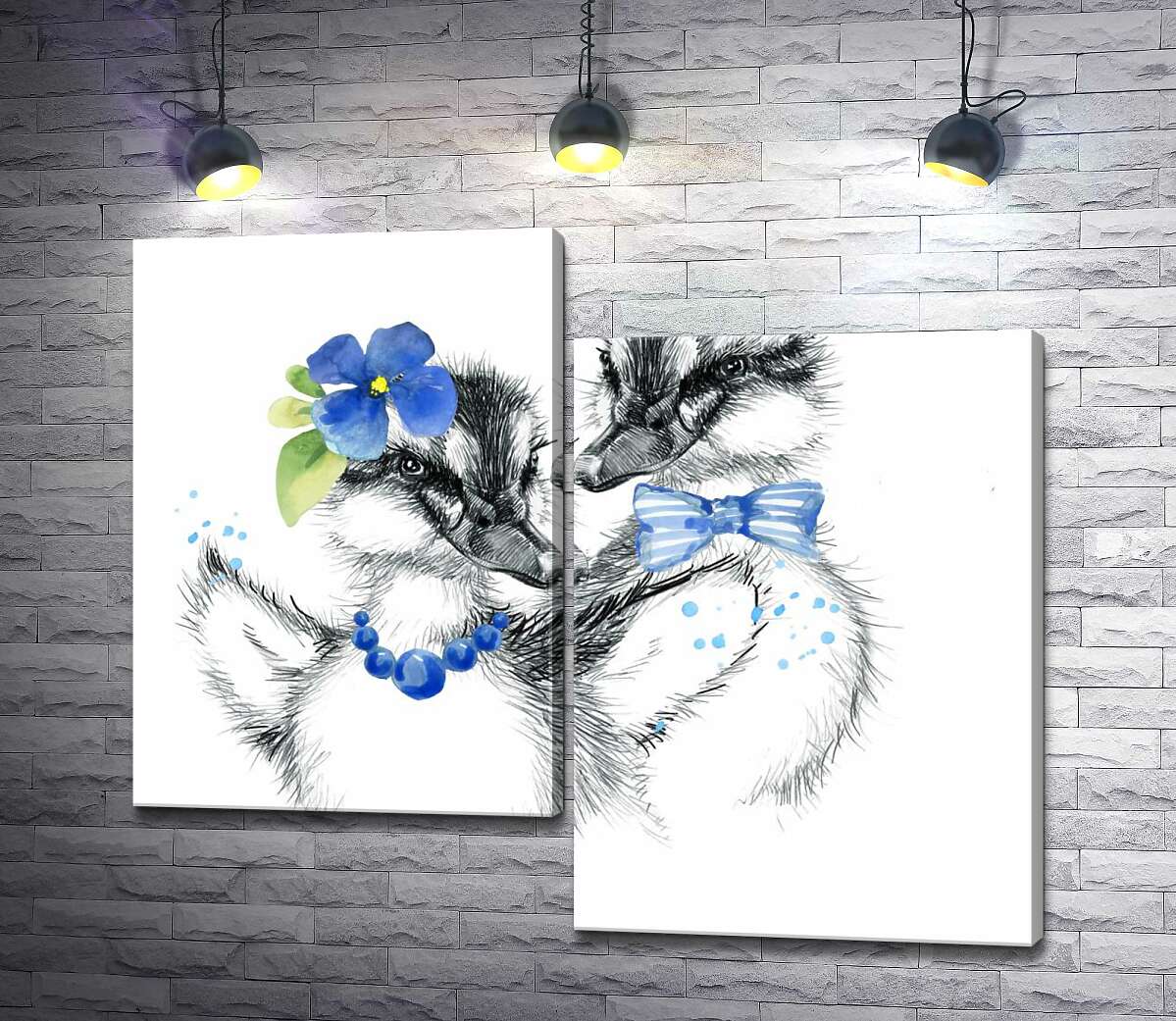 

Модульная картина ArtPoster Утята нарядились в бусы и бабочку 130x111 см Модуль №5