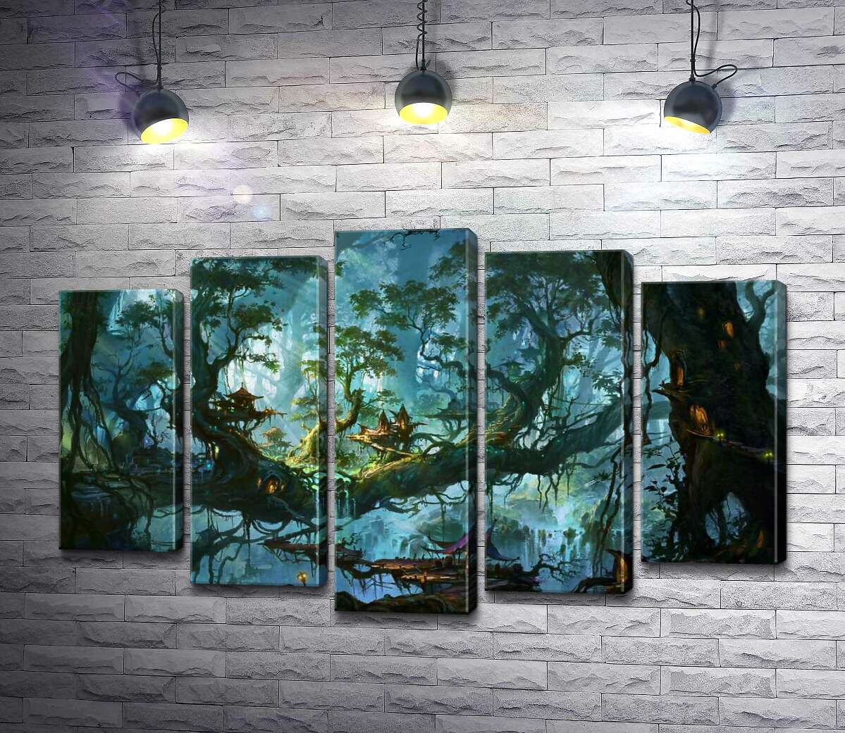 

Модульная картина ArtPoster Фантастический город в кронах лесных деревьев 100x65 см Модуль №26