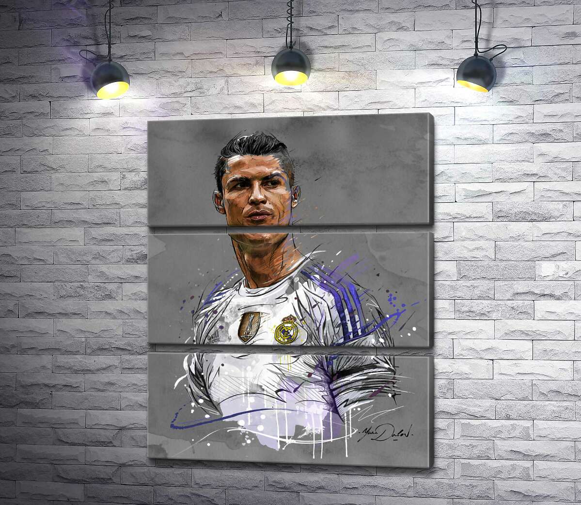 

Модульная картина ArtPoster Футболист "Реал Мадрида" (Real Madrid) Криштиану Роналду (Cristiano Ronaldo) смотрит вдаль 100x123 см Модуль №13