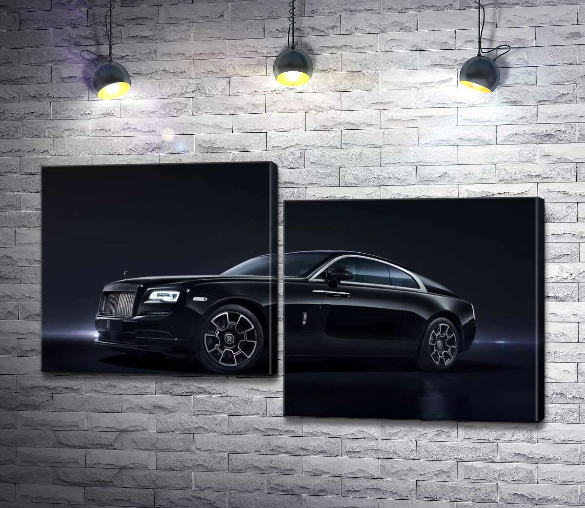 

Модульная картина ArtPoster Черный автомобиль класса люкс Роллс-Ройс (Rolls-Royce Wraith Black Badge) 100x57 см Модуль №5