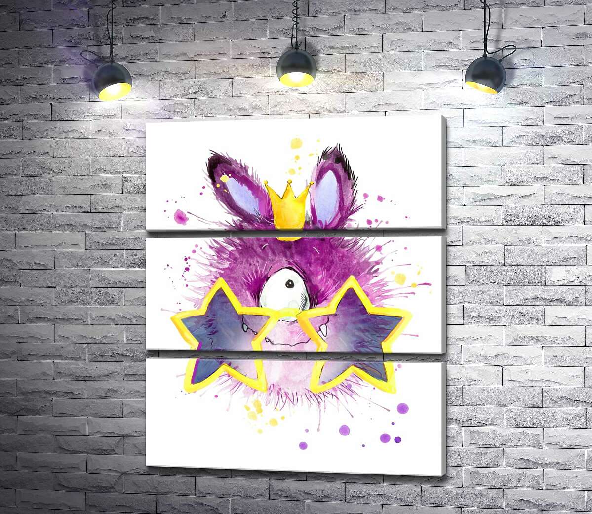

Модульная картина ArtPoster Фиолетовый циклоп в короне и очках 51x60 см Модуль №13