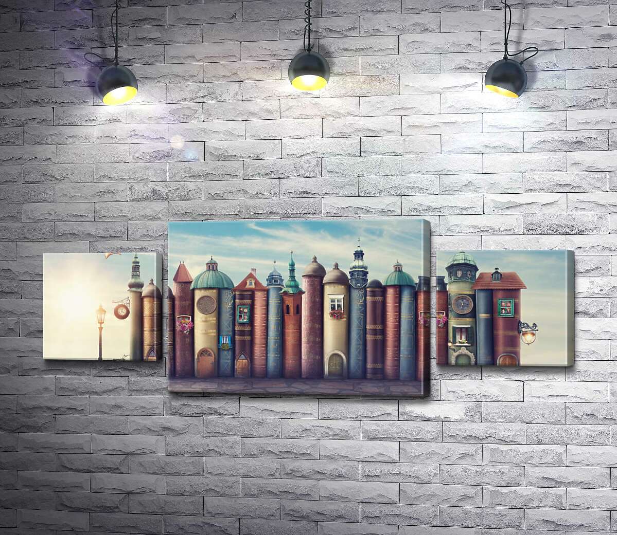 

Модульная картина ArtPoster Уютный город книг 88x34 см Модуль №7