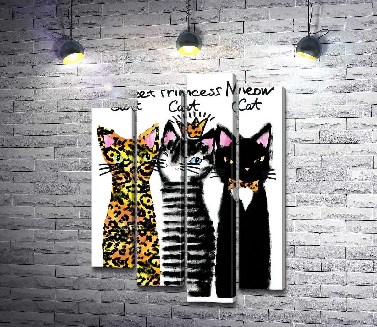 

Модульная картина ArtPoster Три кота с леопардовыми элементами 80x111 см Модуль №21