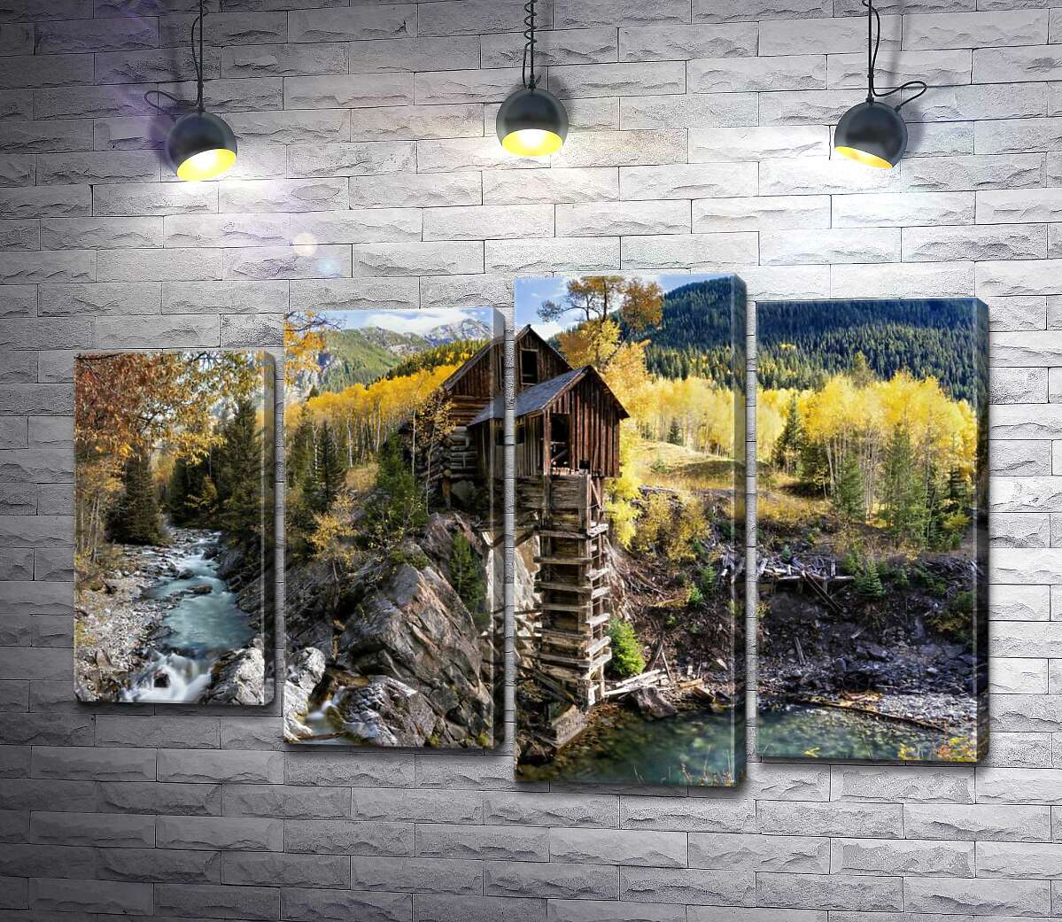 

Модульная картина ArtPoster Хрустальная мельница (Crystal Mill) среди осенних гор штата Колорадо 132x85 см Модуль №21
