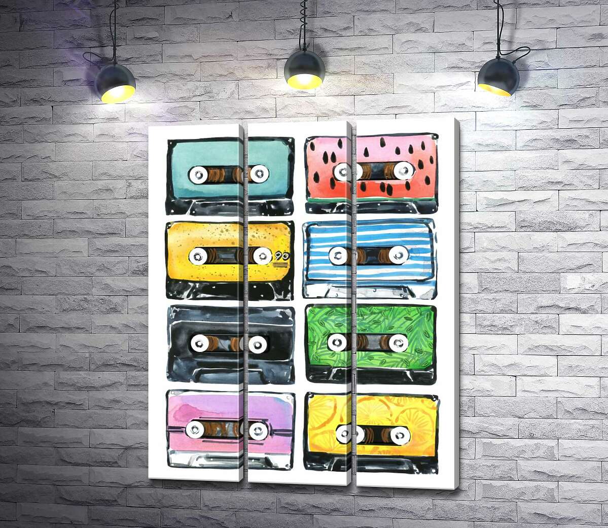 

Модульная картина ArtPoster Яркие цвета кассет 102x131 см Модуль №11