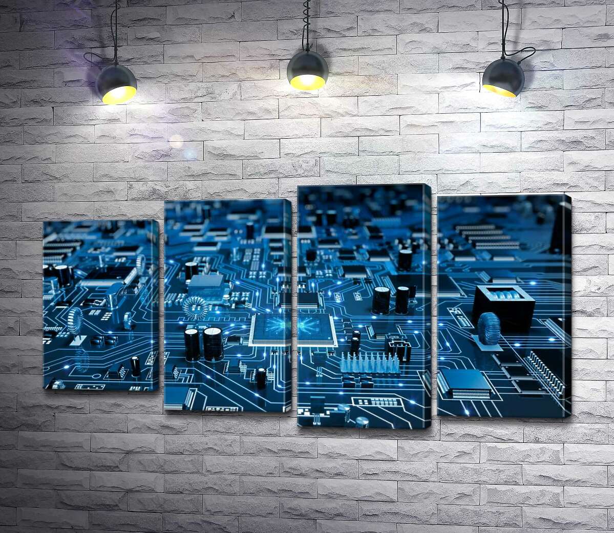 

Модульная картина ArtPoster Элементы печатной платы 80x45 см Модуль №21