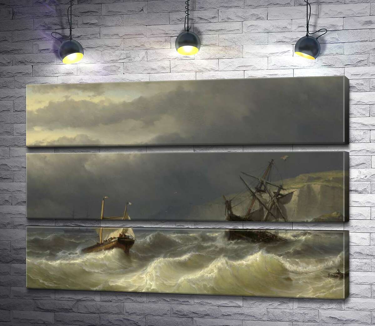 

Модульная картина ArtPoster Шторм в Дуврском проливе (Storm in the Strait of Dover) – Луи Мейер (Louis Meijer) 91x60 см Модуль №13