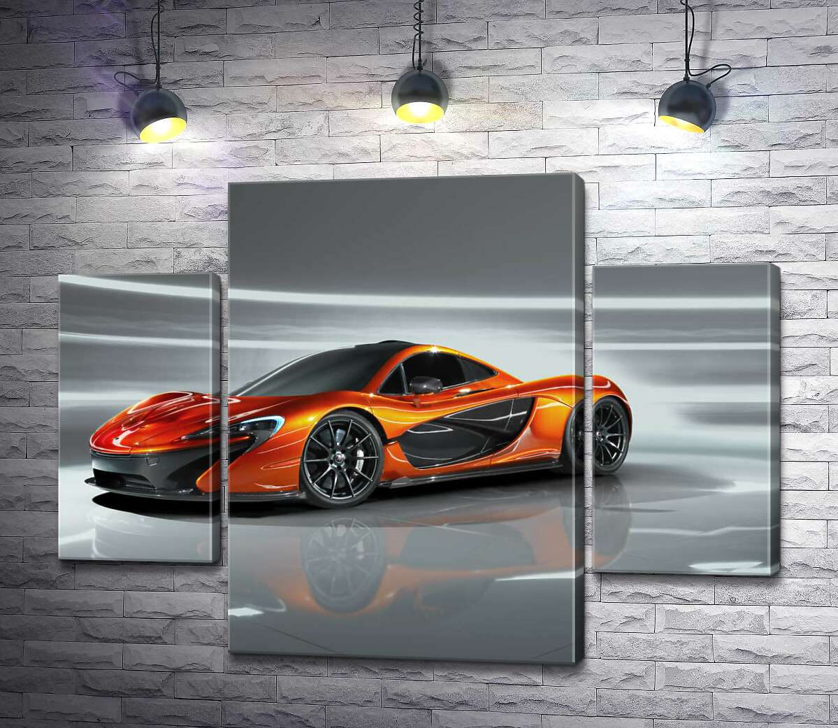 

Модульная картина ArtPoster Янтарный блеск спортивного автомобиля McLaren P1 100x75 см Модуль №7