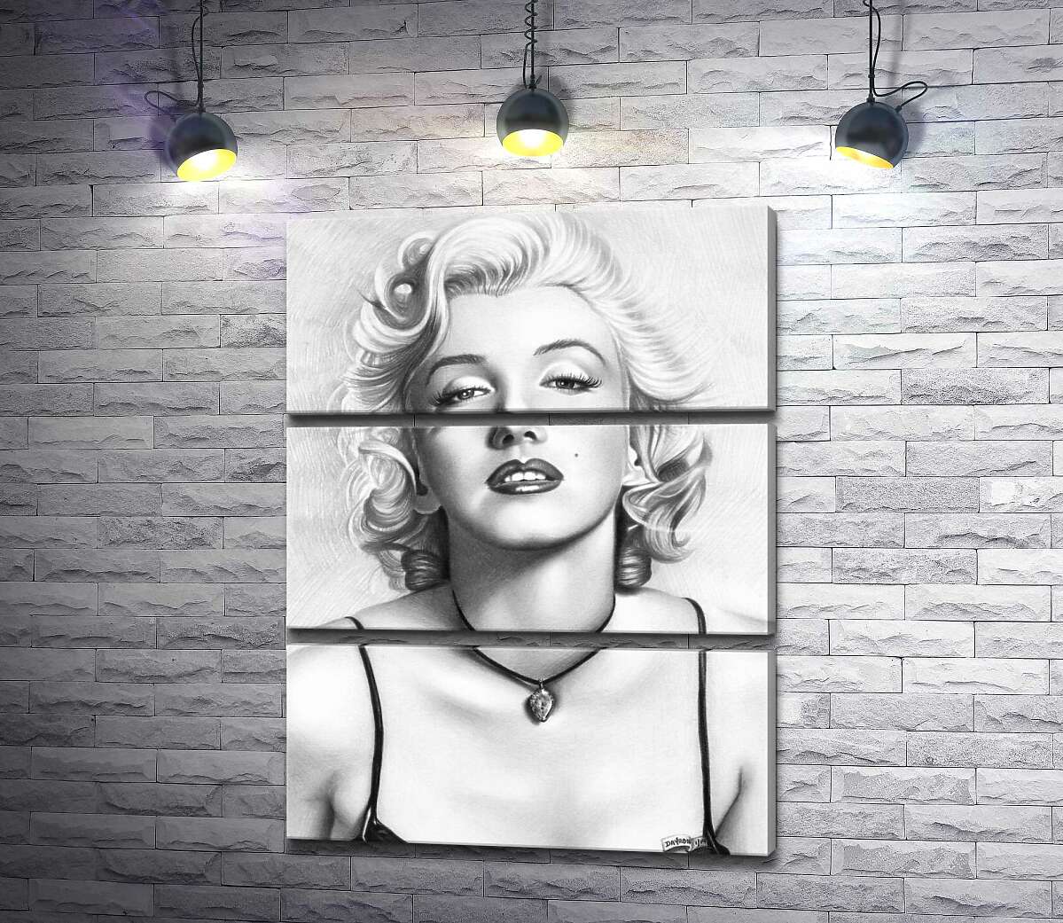

Модульная картина ArtPoster Черно-белый портрет привлекательной актрисы Мэрилин Монро (Marilyn Monroe) 50x66 см Модуль №13