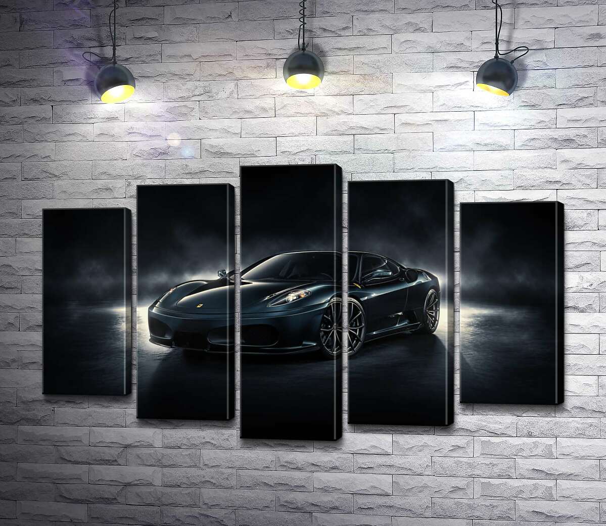 

Модульная картина ArtPoster Черное благородство автомобиля Ferrari F430 100x65 см Модуль №26