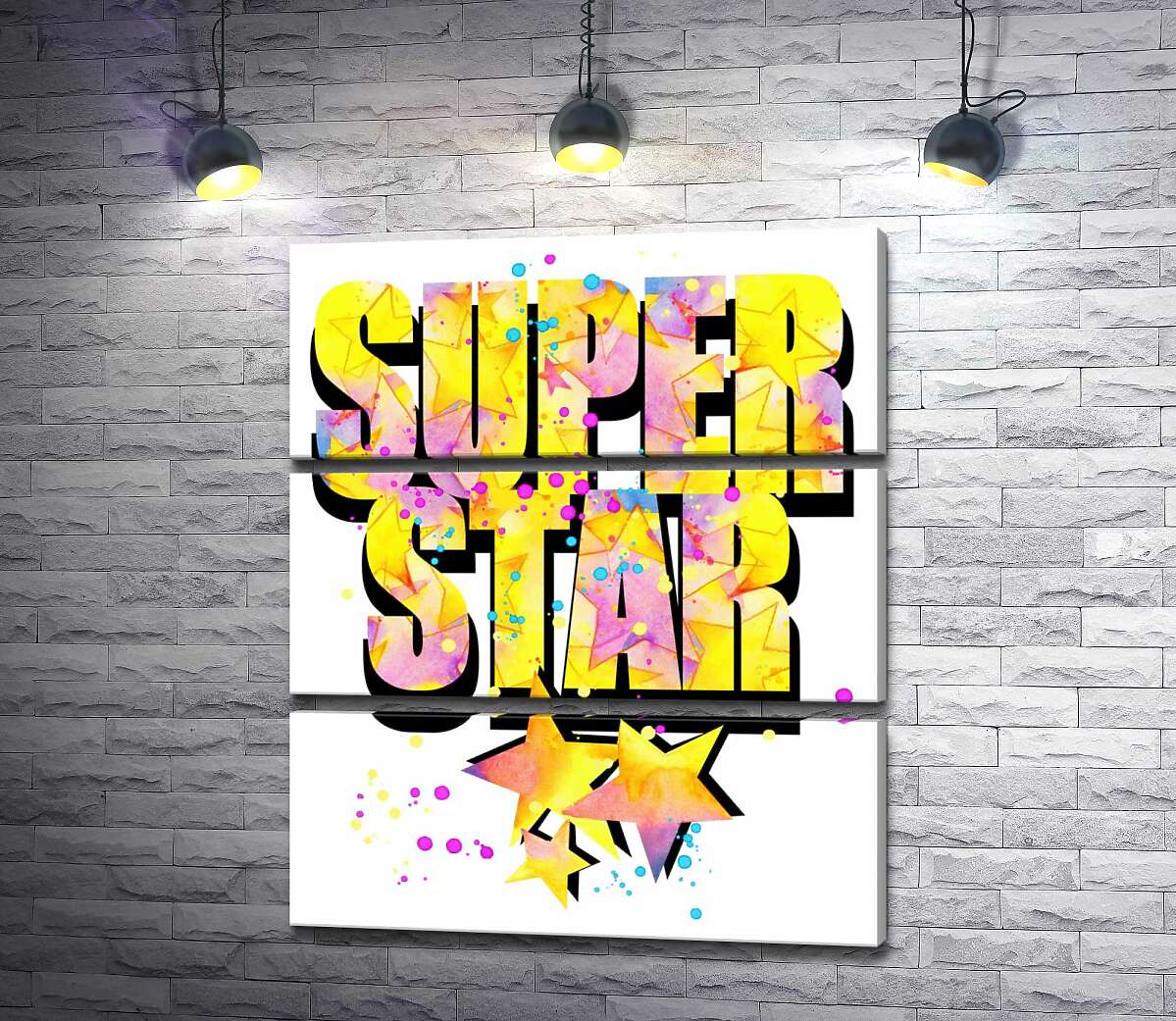 

Модульная картина ArtPoster Яркая надпись "super star" 100x120 см Модуль №13