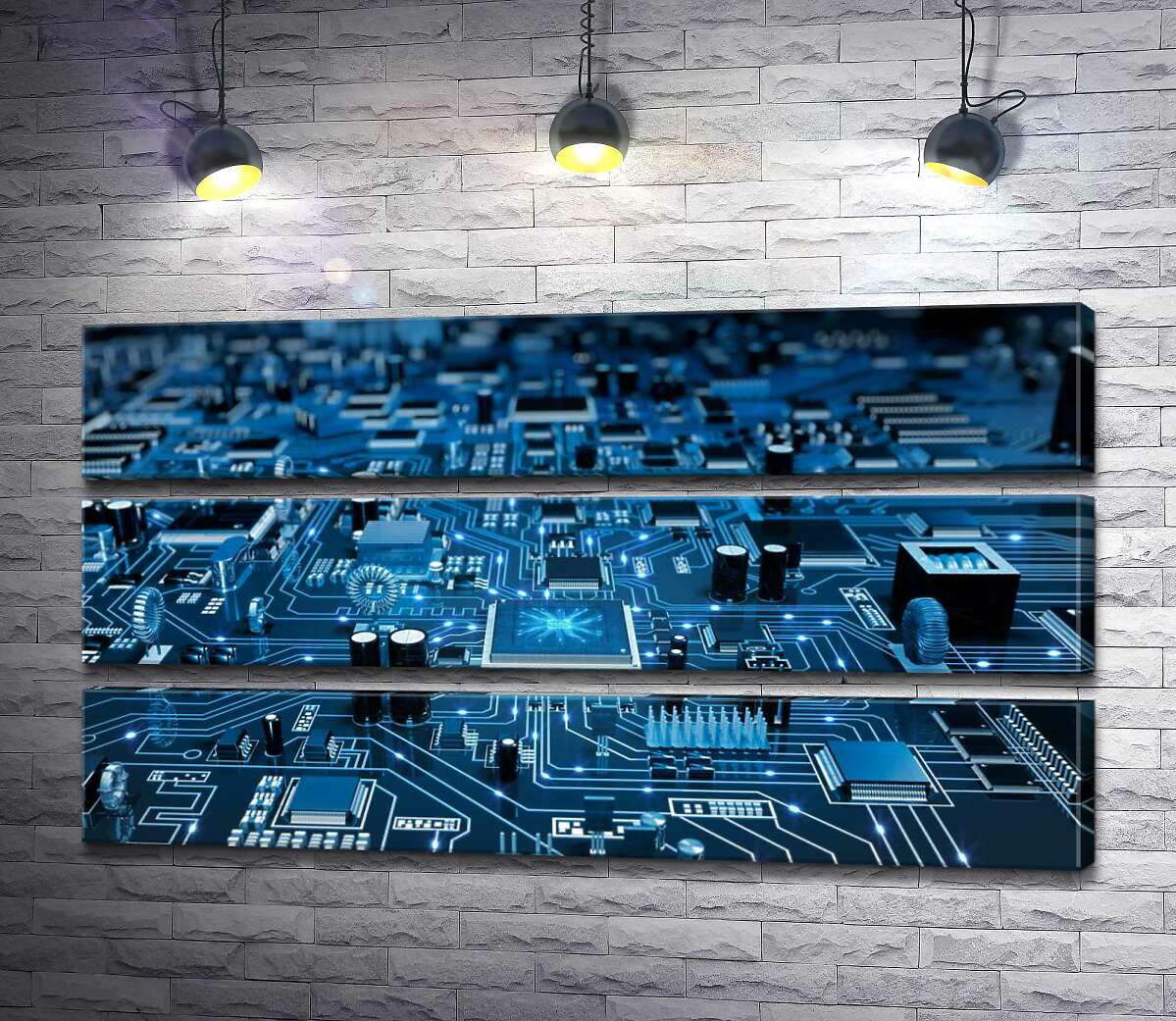 

Модульная картина ArtPoster Элементы печатной платы 113x60 см Модуль №13