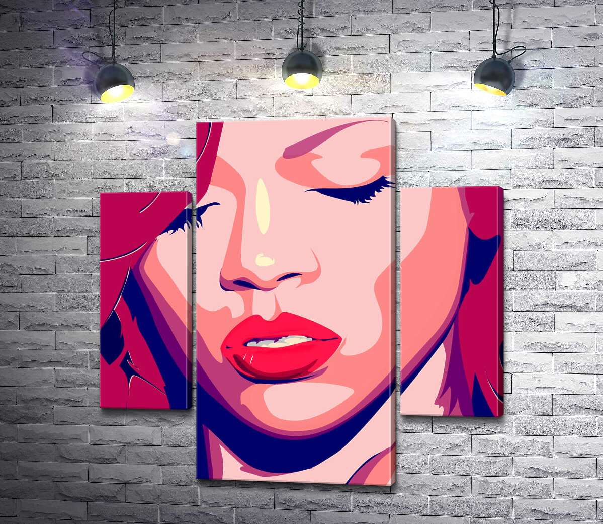 

Модульная картина ArtPoster Яркий портрет певицы Рианны 100x100 см Модуль №7
