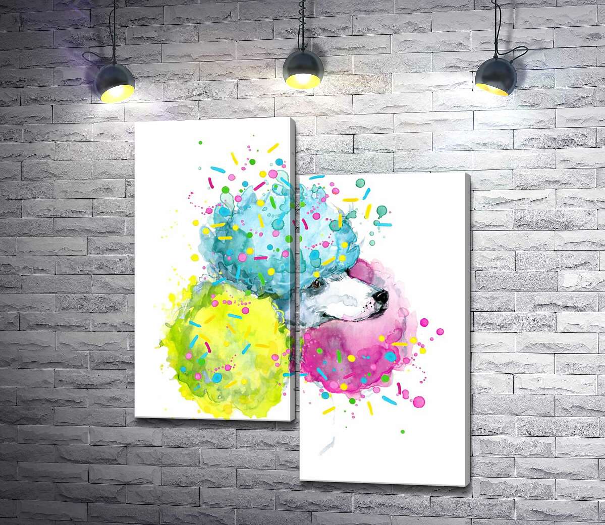 

Модульная картина ArtPoster Цветная шерсть пушистого пуделя 50x60 см Модуль №5