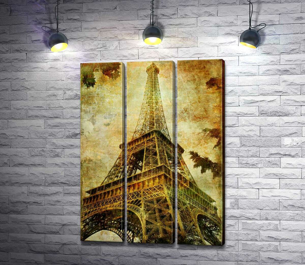 

Модульная картина ArtPoster Эйфелева башня величаво поднимается вверх 132x185 см Модуль №11