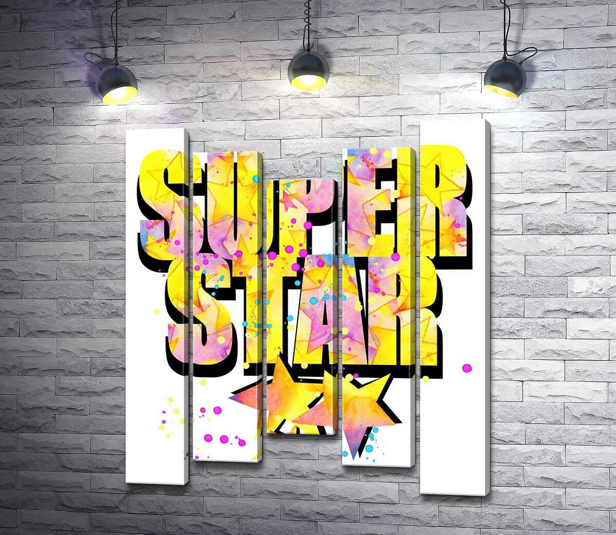 

Модульная картина ArtPoster Яркая надпись "super star" 100x120 см Модуль №28