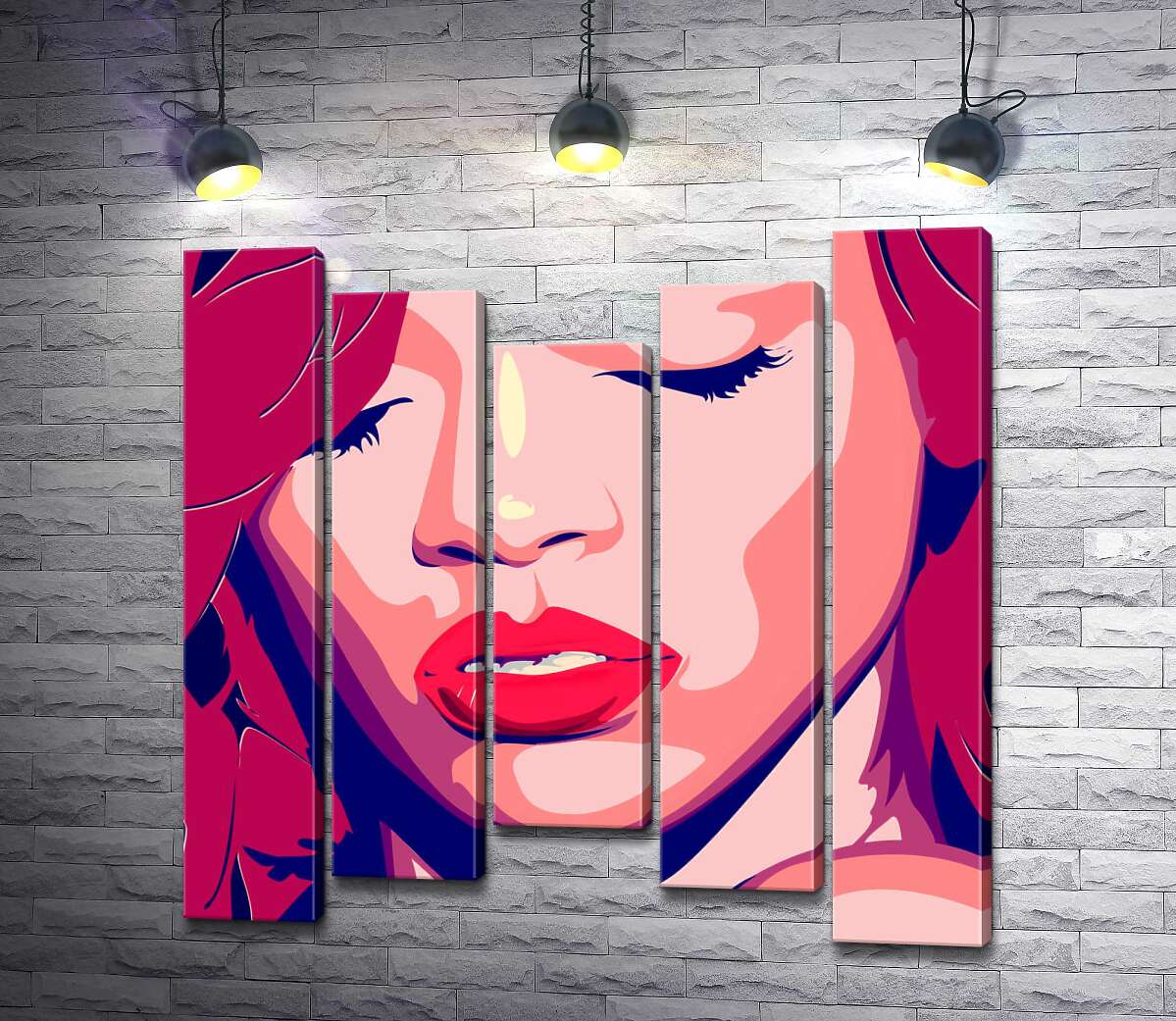 

Модульная картина ArtPoster Яркий портрет певицы Рианны 100x100 см Модуль №28