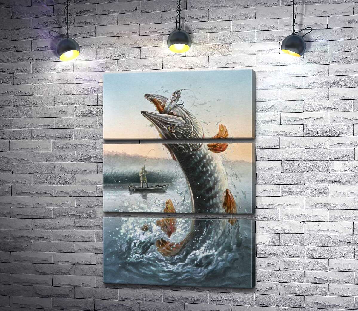 

Модульная картина ArtPoster Щука выпрыгнула из воды, ловя приманку 50x72 см Модуль №13