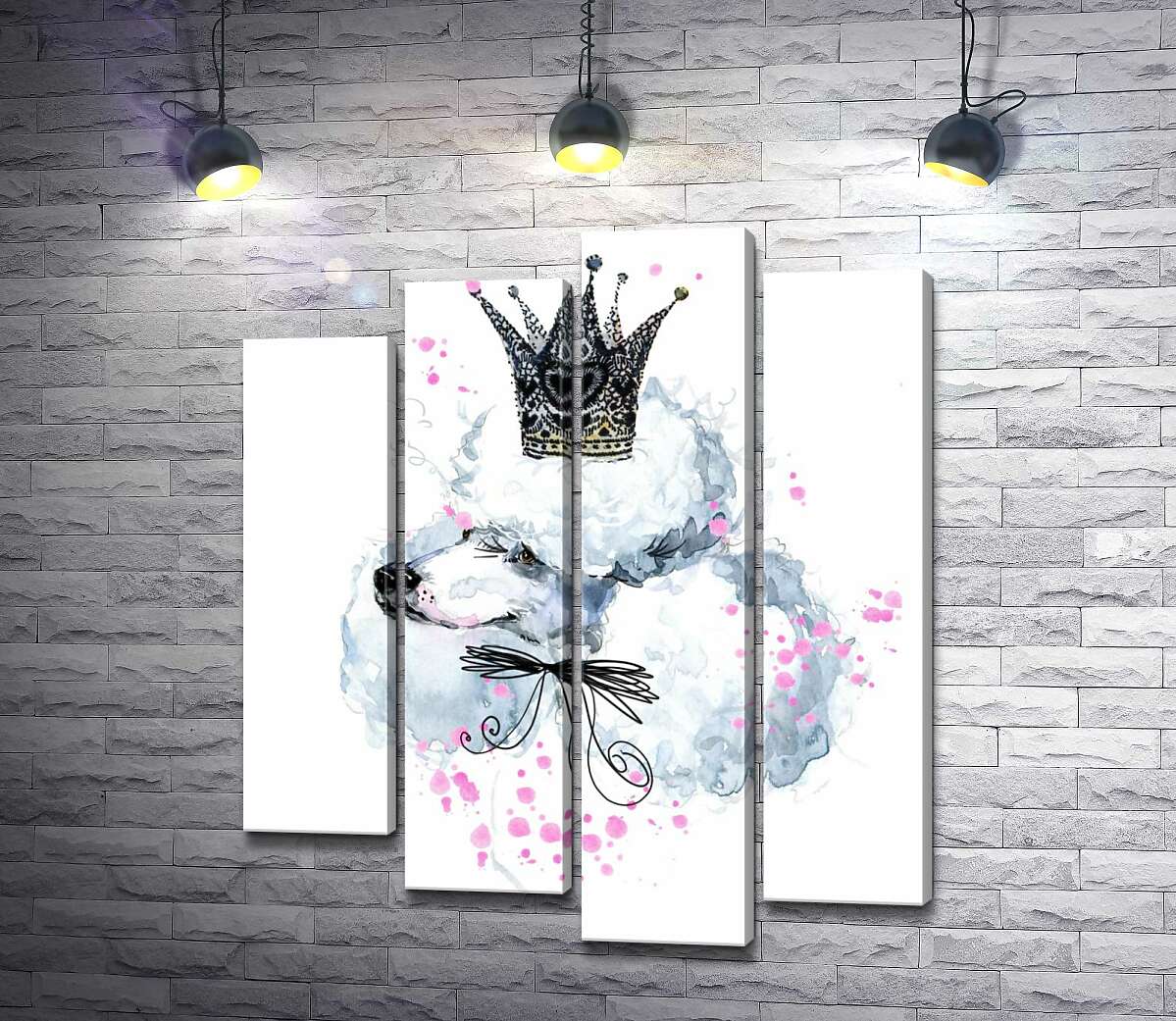 

Модульная картина ArtPoster Элегантный пудель с ажурной короной на голове 132x156 см Модуль №21