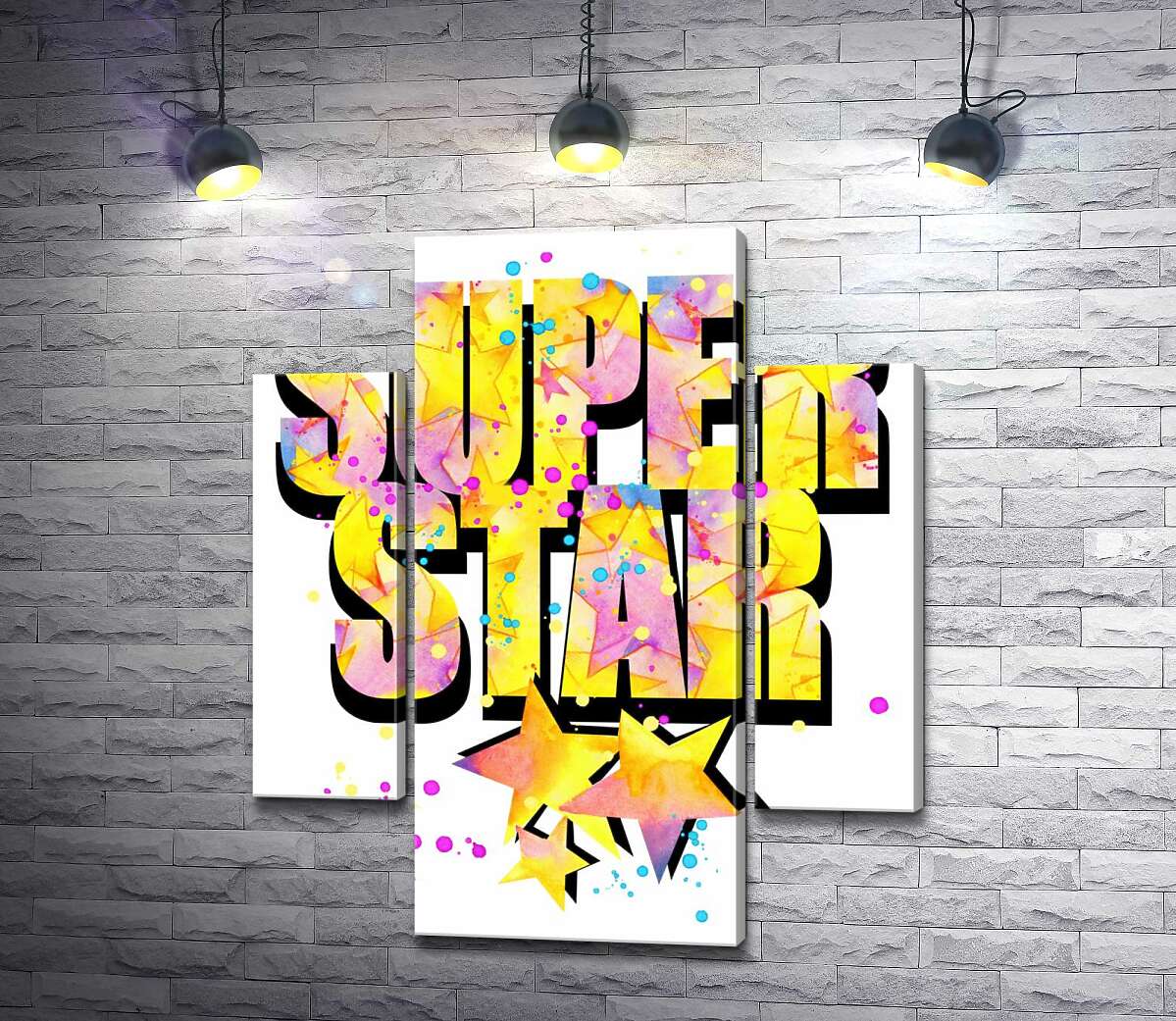 

Модульная картина ArtPoster Яркая надпись "super star" 100x119 см Модуль №7