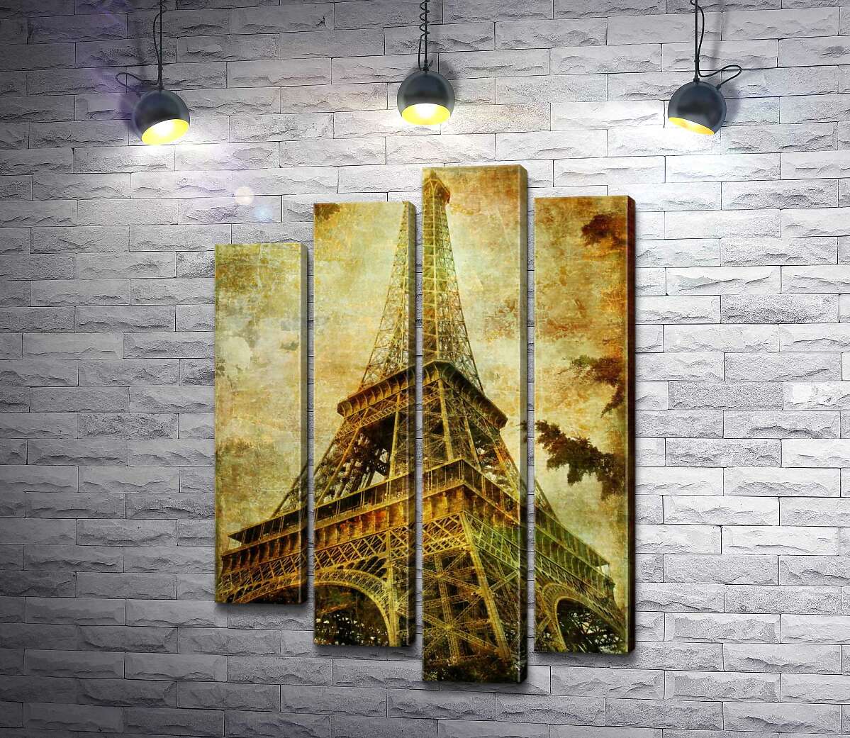 

Модульная картина ArtPoster Эйфелева башня величаво поднимается вверх 80x116 см Модуль №21