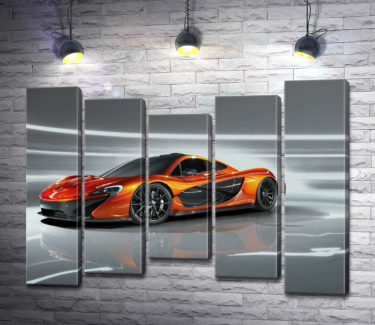 

Модульная картина ArtPoster Янтарный блеск спортивного автомобиля McLaren P1 130x99 см Модуль №28