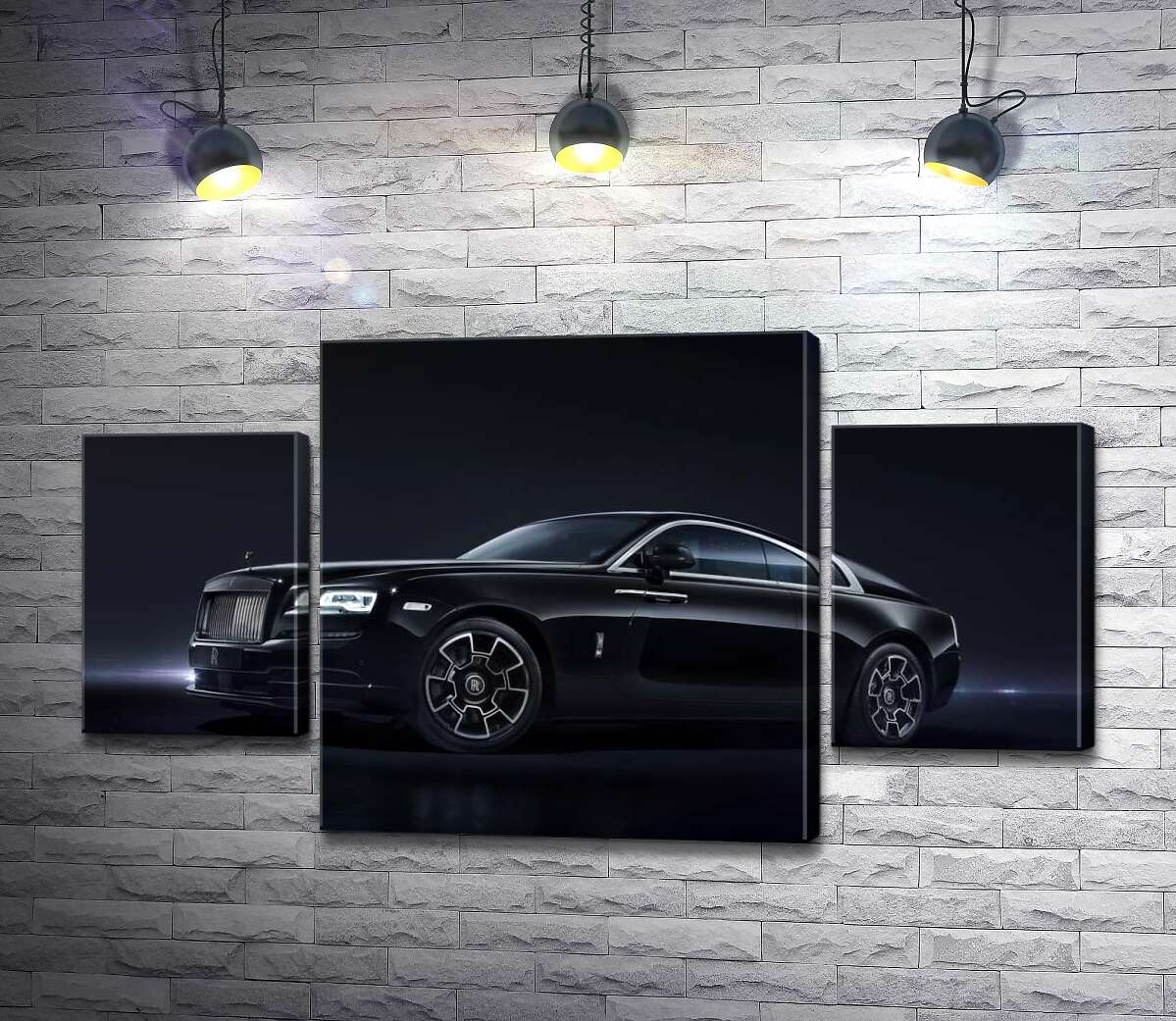 

Модульная картина ArtPoster Черный автомобиль класса люкс Роллс-Ройс (Rolls-Royce Wraith Black Badge) 100x58 см Модуль №7