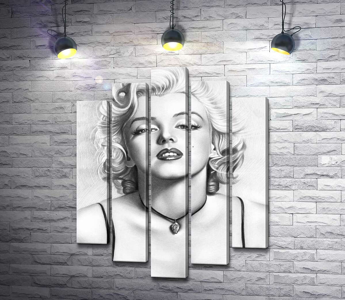 

Модульная картина ArtPoster Черно-белый портрет привлекательной актрисы Мэрилин Монро (Marilyn Monroe) 130x171 см Модуль №26