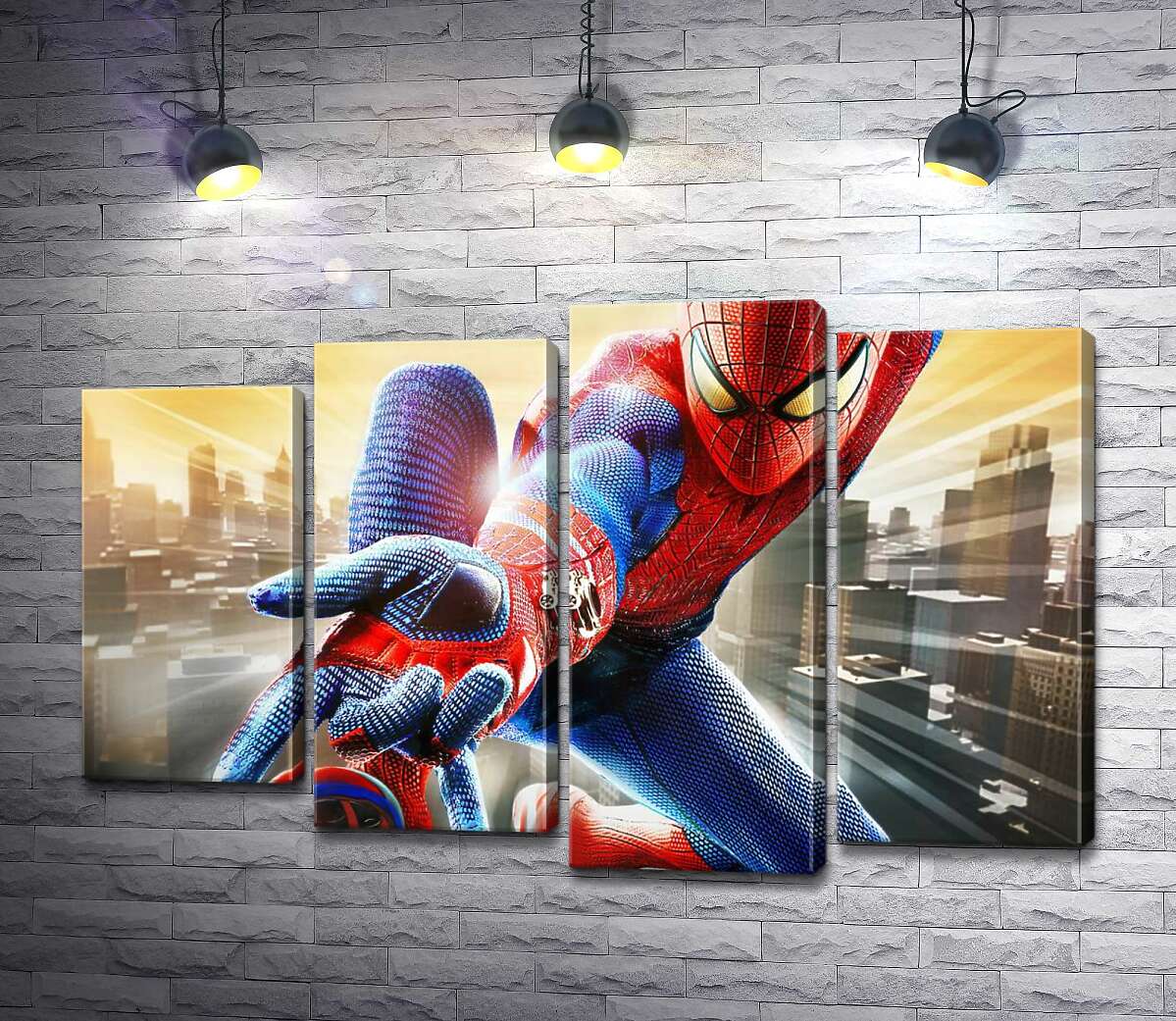 

Модульная картина ArtPoster Человек-паук (Spider-Man) в полете выпускает свое оружие 80x52 см Модуль №21