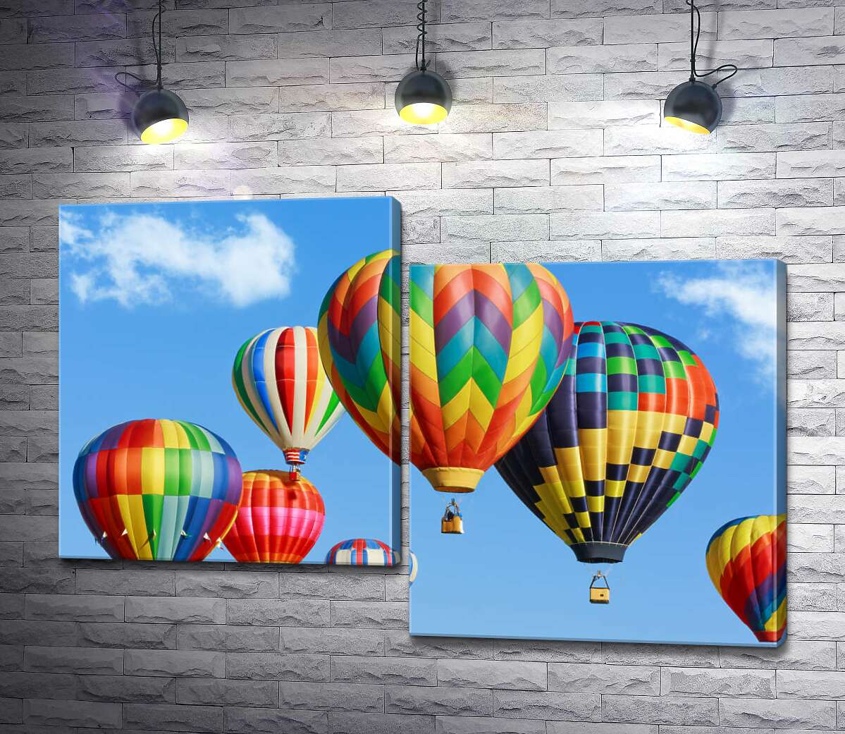 

Модульная картина ArtPoster Цветной каскад воздушных шаров в небе 130x88 см Модуль №5
