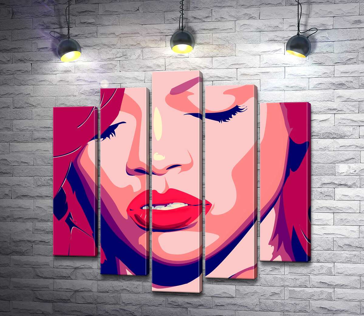 

Модульная картина ArtPoster Яркий портрет певицы Рианны 130x132 см Модуль №26