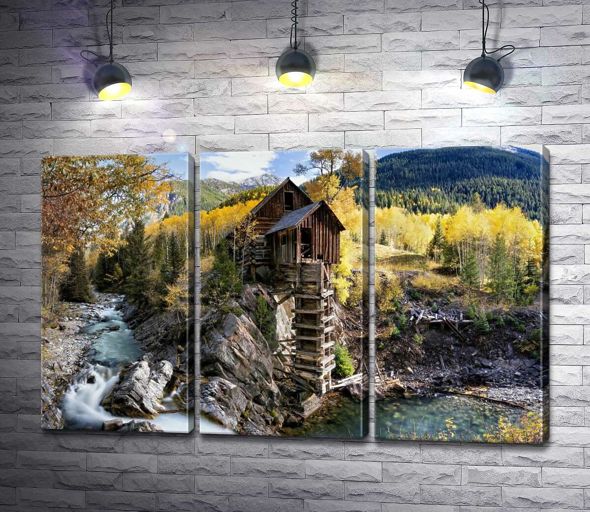

Модульная картина ArtPoster Хрустальная мельница (Crystal Mill) среди осенних гор штата Колорадо 102x64 см Модуль №11