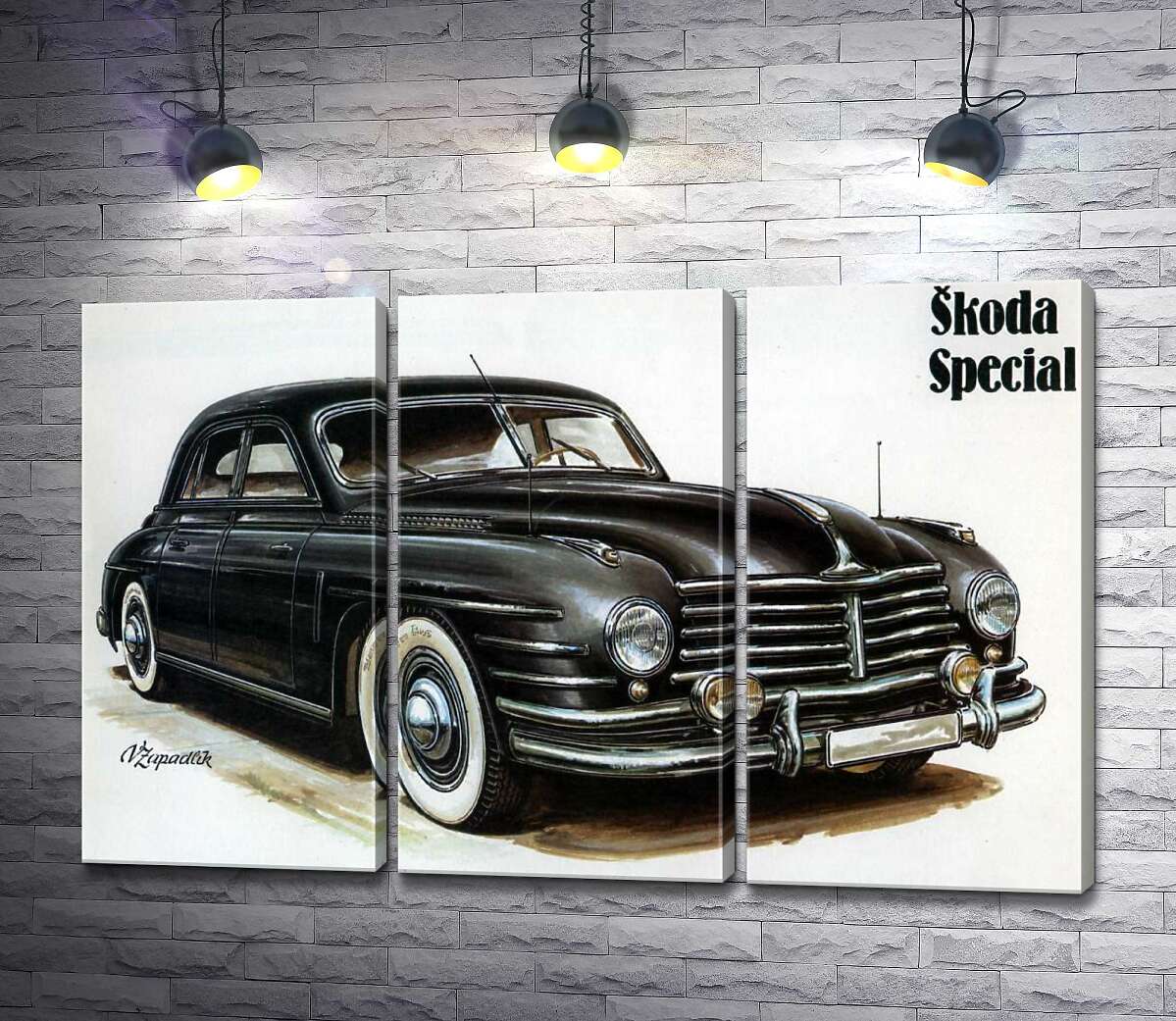 

Модульная картина ArtPoster Черный автомобиль Skoda Special 132x85 см Модуль №11