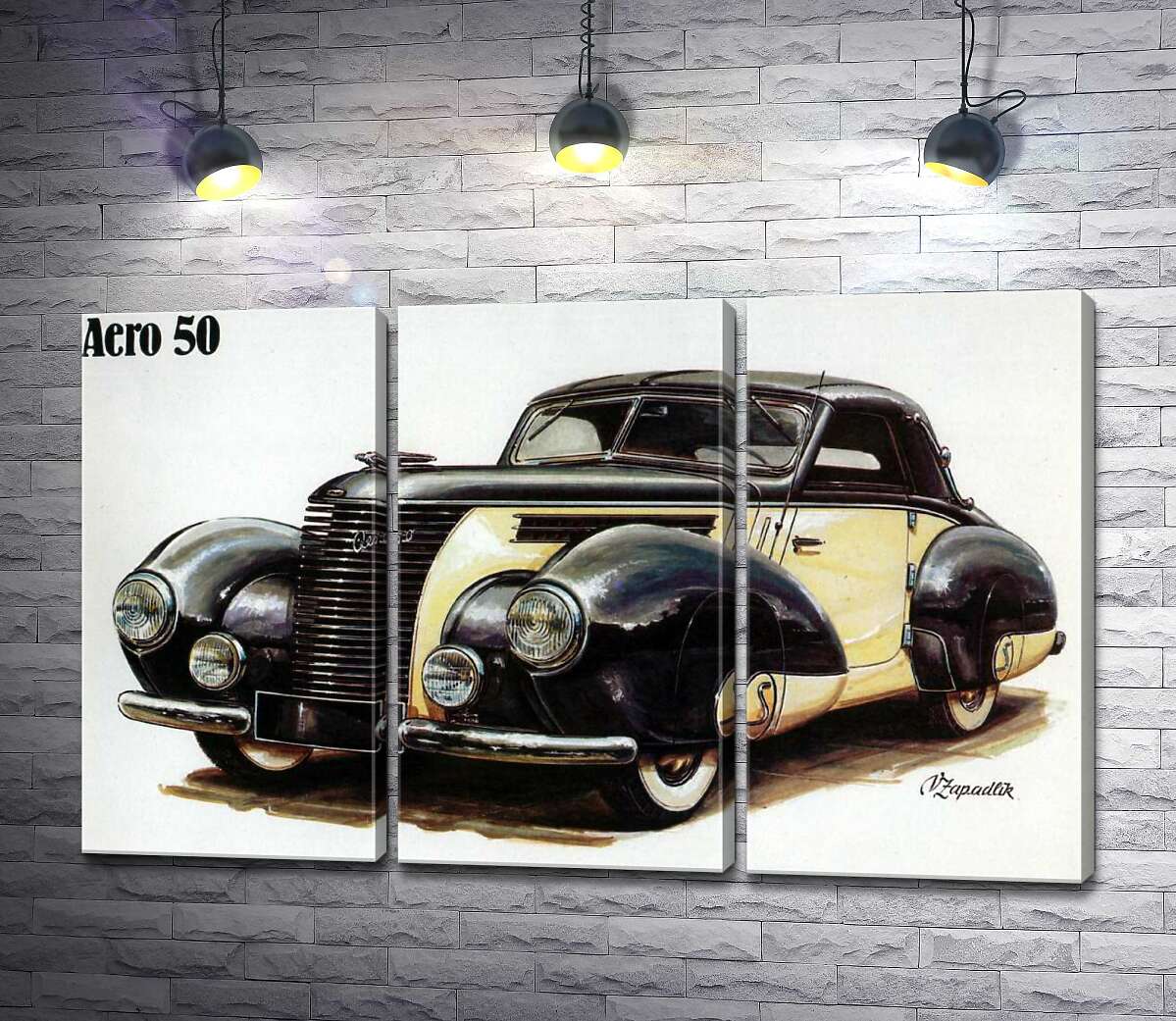 

Модульная картина ArtPoster Черно-белый автомобиль Aero 50 132x82 см Модуль №11