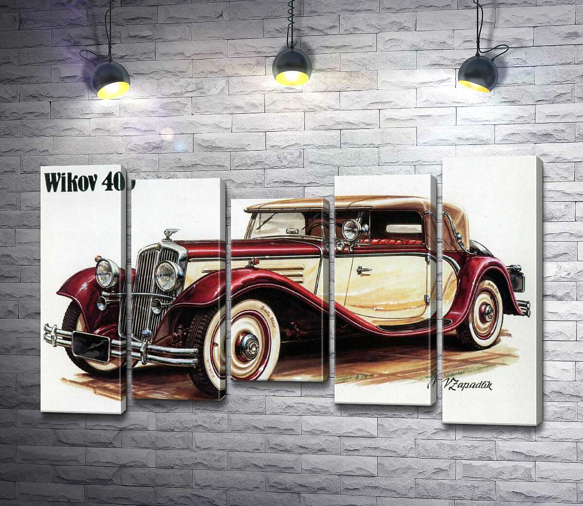 

Модульная картина ArtPoster Чешский ретро-автомобиль Wikov 40 130x81 см Модуль №28