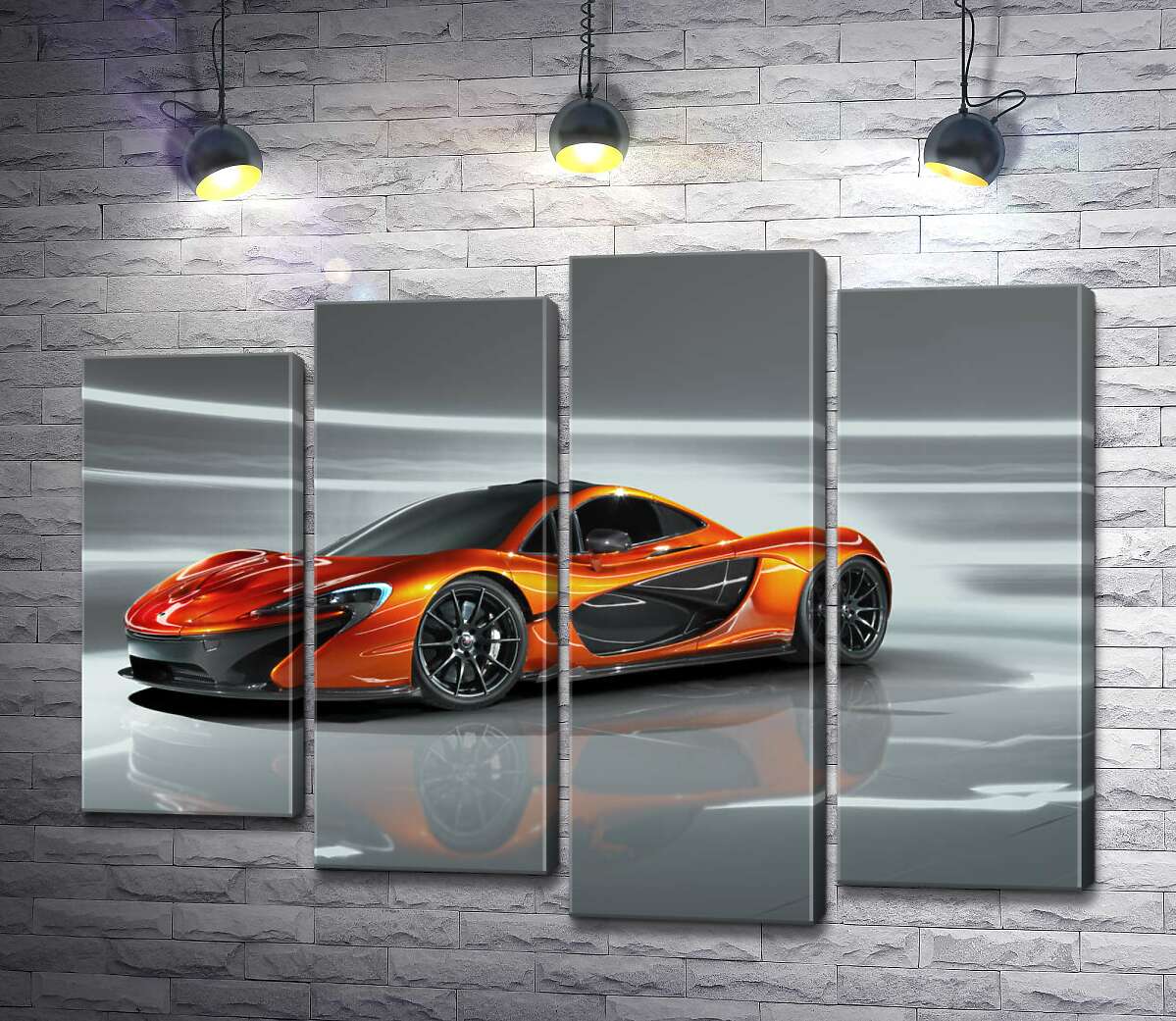 

Модульная картина ArtPoster Янтарный блеск спортивного автомобиля McLaren P1 132x100 см Модуль №21