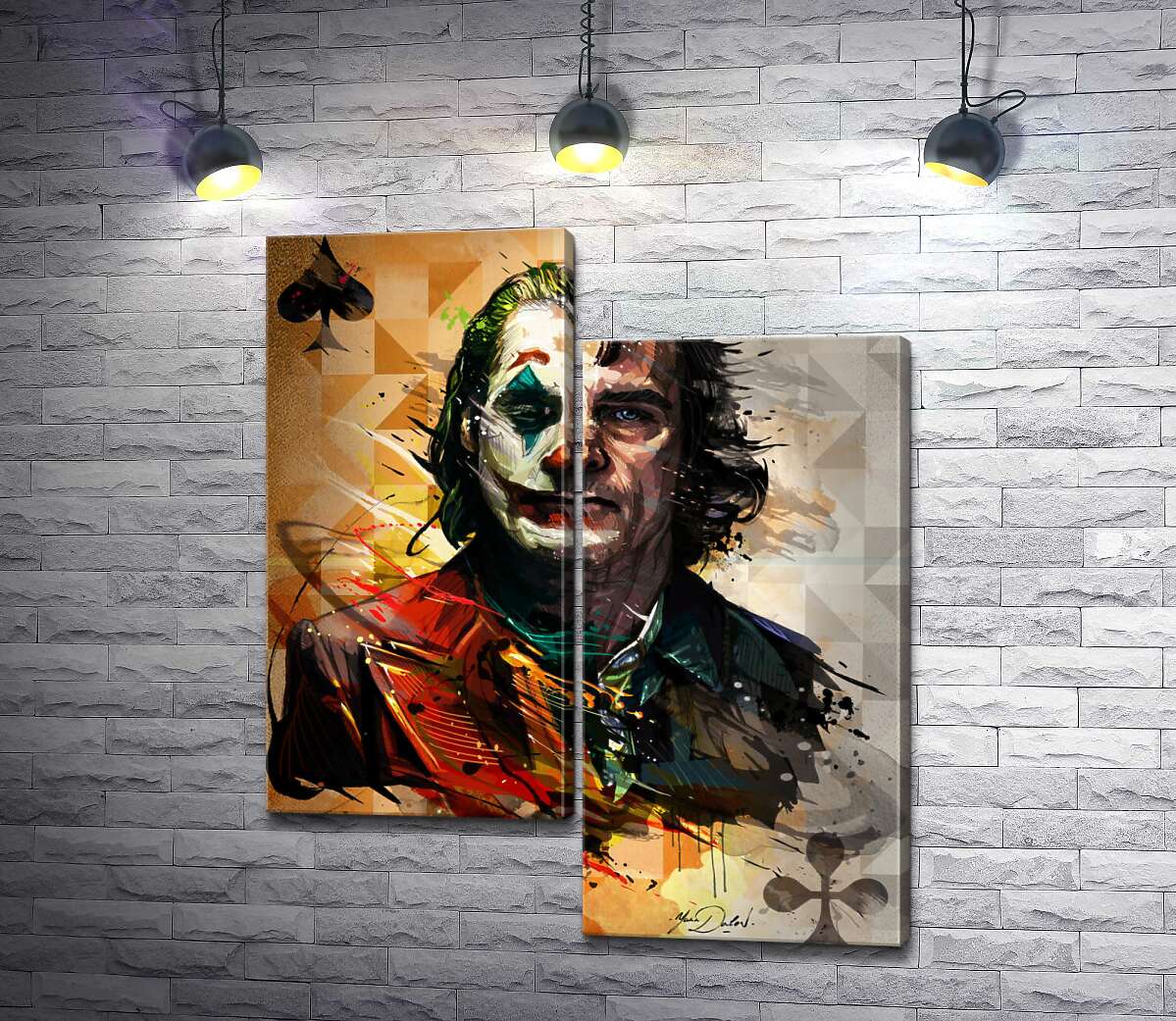 

Модульная картина ArtPoster Человеческая сущность в образе Джокера на игральной карте 50x61 см Модуль №5