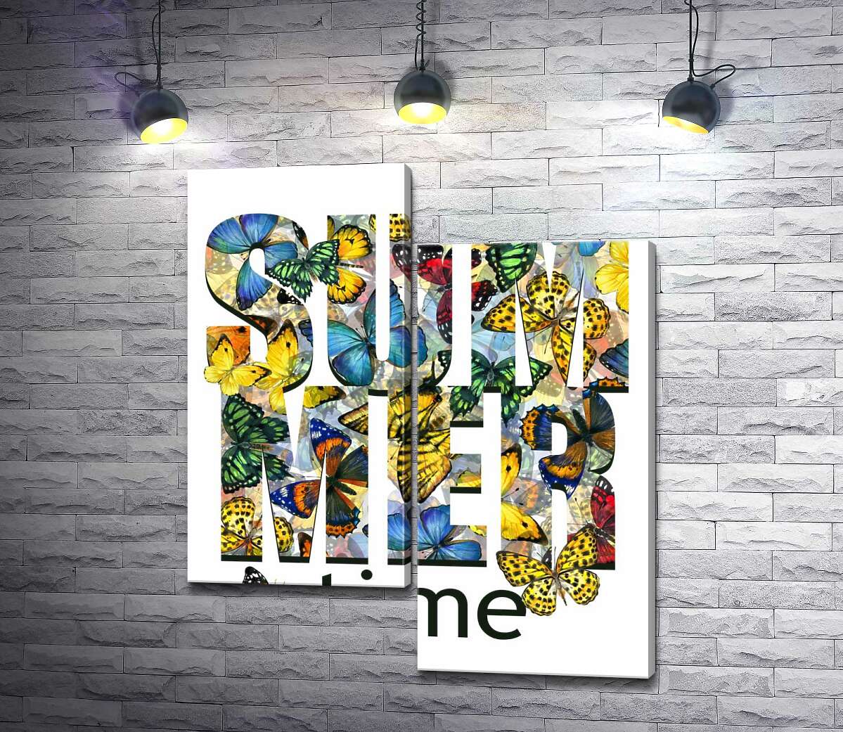 

Модульная картина ArtPoster Узор из бабочек на надписи "summertime" 50x60 см Модуль №5
