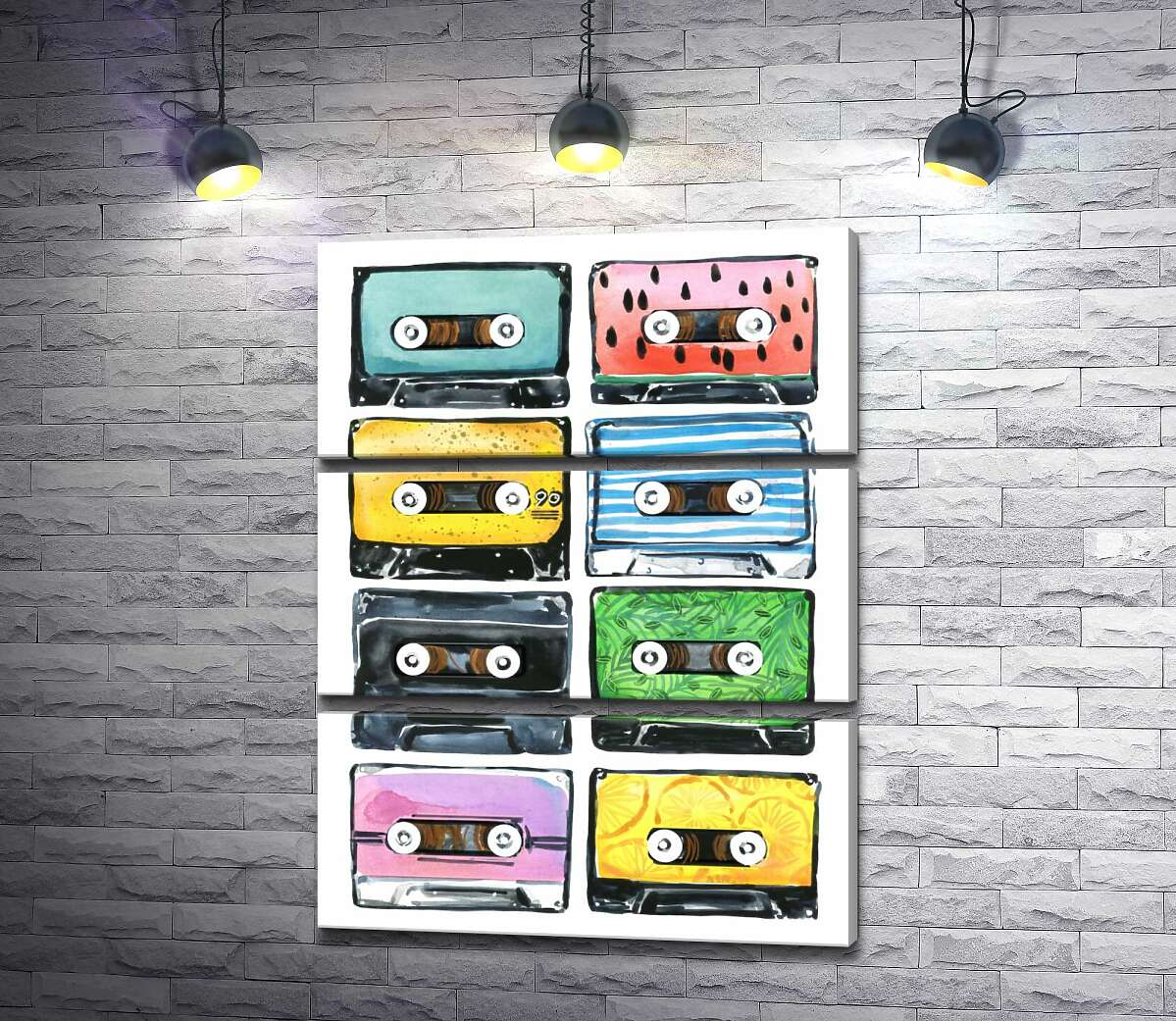 

Модульная картина ArtPoster Яркие цвета кассет 130x171 см Модуль №13